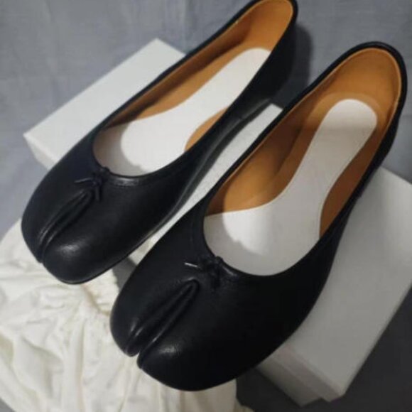 Maison Margiela Tabi Ballet Flats Shoes 39 24cm Split Toe Leather Japan good - Picture 4 of 6